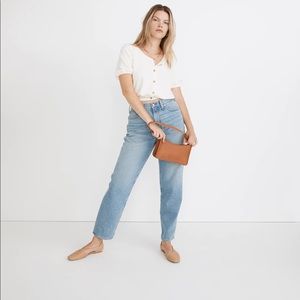 Madewell Loop-Terry Button-Front Crop Top
